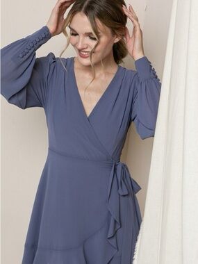 Long Sleeve Wrap Dress